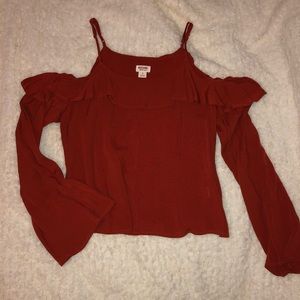 Long Sleeve Off the Shoulder Shirt with Straps